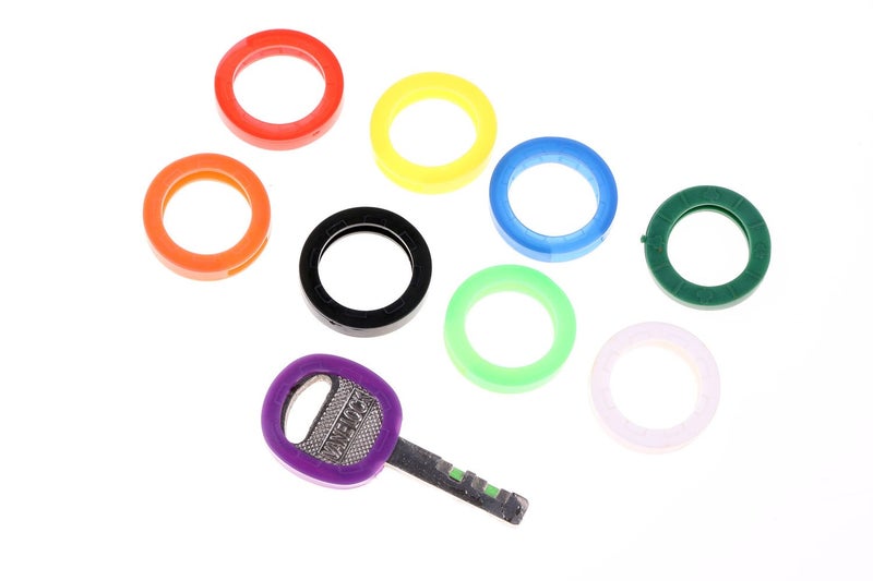 Mini Skater 9 Pcs Plastic Key Caps Tags PVC Key Identifier Coding Sleeve Rings Label ID for Identifying Keys,9 Assorted Colors - Image 5
